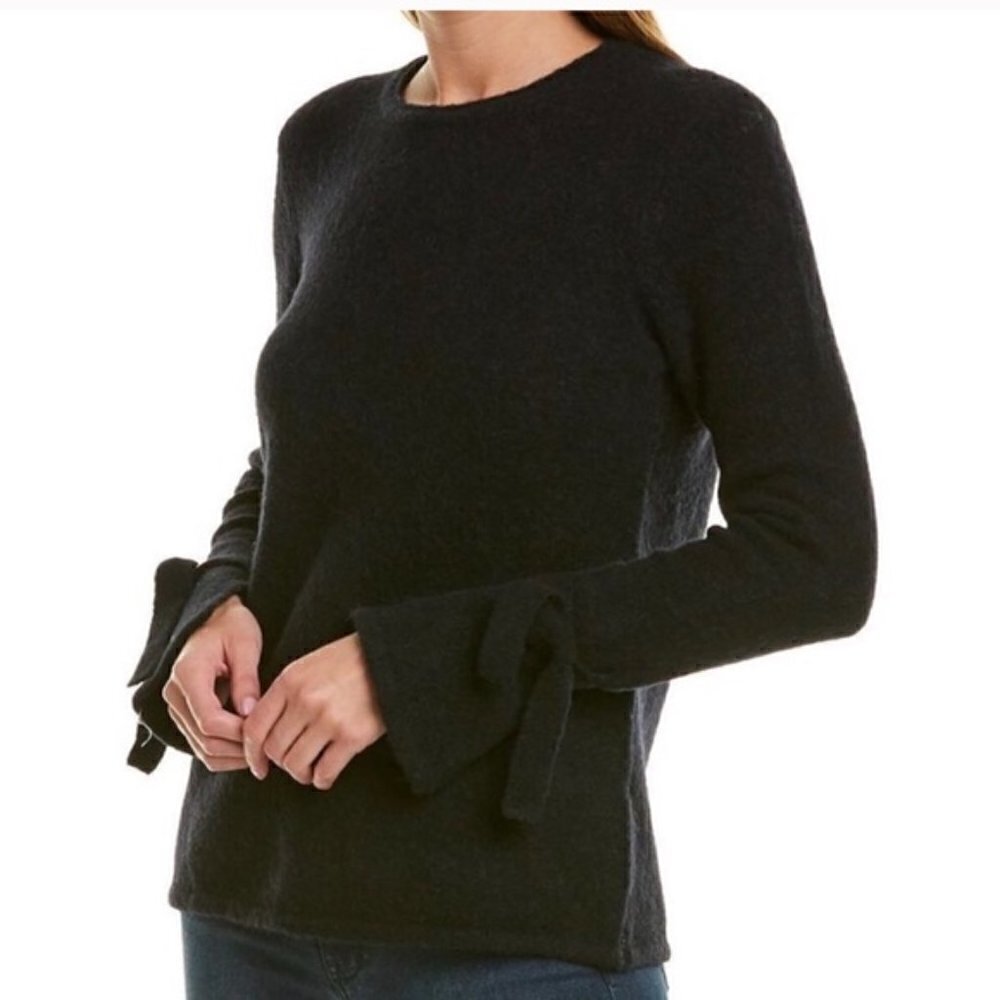 J. McLaughlin Alpaca Wool Ribbon Tie Cuff Sweater